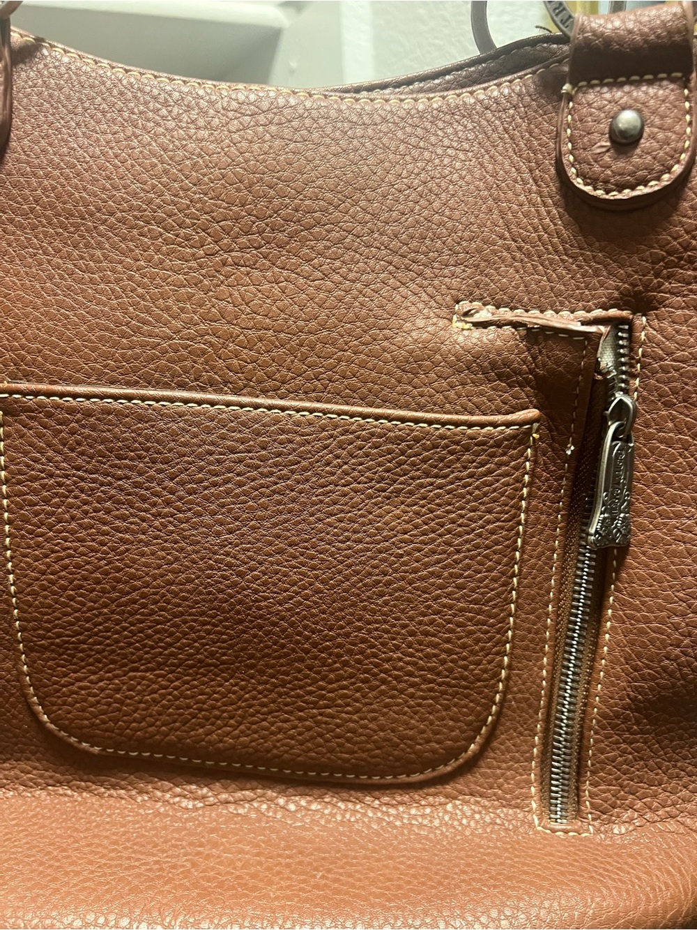Trinity Ranch Conceal carry leather fringed tote - Picture 4 of 5
